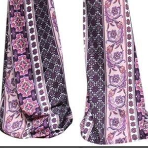 Bell bottom pants purple flared bohemian gypsy glam festival rave yoga lounge